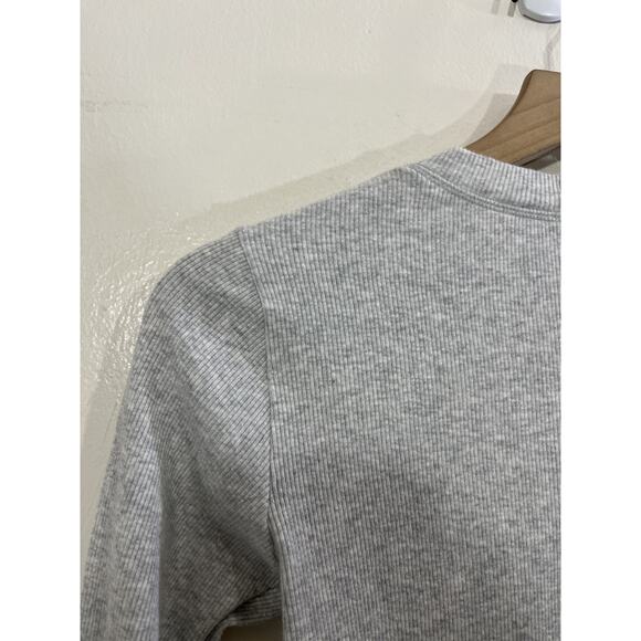 Skims Cotton Rib Long Sleeve Y2K Bella Henley Top XS Coquette Minimalist Lounge - Picture 10 of 15